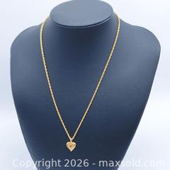 MaxSold Auction: Mario Valentino Gold Plated Necklace with Heart Pendant, 18" - Vancouver (British Columbia, Canada) SELLER MANAGED Downsizing Online Auction - W20th Avenue (CONDO)