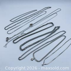 MaxSold Auction: Mixed Lot of Silver-Tone Necklaces and Chains  - Vancouver (British Columbia, Canada) SELLER MANAGED Downsizing Online Auction - W20th Avenue (CONDO)