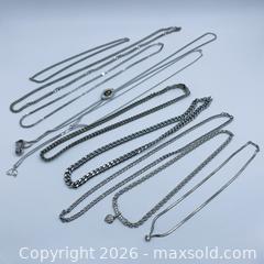 MaxSold Auction: Mixed Lot of Silver-Tone Necklaces and Chains  - Vancouver (British Columbia, Canada) SELLER MANAGED Downsizing Online Auction - W20th Avenue (CONDO)