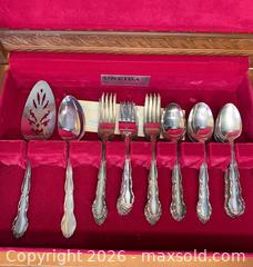MaxSold Auction: Oneida Ltd 1881 Rogers Silverplate Flatware in Wood Chest - Vancouver (British Columbia, Canada) SELLER MANAGED Downsizing Online Auction - W20th Avenue (CONDO)