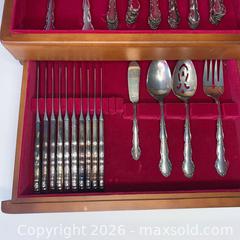 MaxSold Auction: Oneida Ltd 1881 Rogers Silverplate Flatware in Wood Chest - Vancouver (British Columbia, Canada) SELLER MANAGED Downsizing Online Auction - W20th Avenue (CONDO)