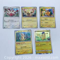 MaxSold Auction: Pokémon TCG Japanese Single Cards — 5 Singles - Vancouver (British Columbia, Canada) SELLER MANAGED Downsizing Online Auction - W20th Avenue (CONDO)
