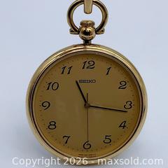 MaxSold Auction: Seiko Pocket Watch with Chain and Tie Clip, 37 mm - Vancouver (British Columbia, Canada) SELLER MANAGED Downsizing Online Auction - W20th Avenue (CONDO)