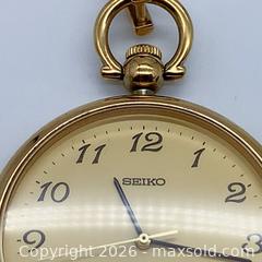 MaxSold Auction: Seiko Pocket Watch with Chain and Tie Clip, 37 mm - Vancouver (British Columbia, Canada) SELLER MANAGED Downsizing Online Auction - W20th Avenue (CONDO)