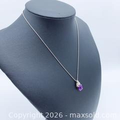 MaxSold Auction: Silver-Plated Amethyst Pendant Necklace with CZ Accents - Vancouver (British Columbia, Canada) SELLER MANAGED Downsizing Online Auction - W20th Avenue (CONDO)