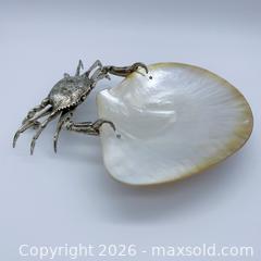 MaxSold Auction: Silverplate Hercules Crab and Mother-of-Pearl Abalone Shell Trinket Caviar Dish - Vancouver (British Columbia, Canada) SELLER MANAGED Downsizing Online Auction - W20th Avenue (CONDO)