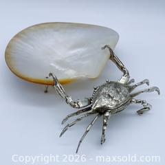 MaxSold Auction: Silverplate Hercules Crab and Mother-of-Pearl Abalone Shell Trinket Caviar Dish - Vancouver (British Columbia, Canada) SELLER MANAGED Downsizing Online Auction - W20th Avenue (CONDO)