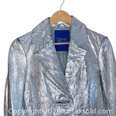 MaxSold Auction: Simon Miller Women's Metallic Silver Cow Leather Tailored Blazer - Vancouver (British Columbia, Canada) SELLER MANAGED Downsizing Online Auction - W20th Avenue (CONDO)