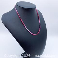 MaxSold Auction: Sterling Silver Beaded Ruby Gemstone Necklace - Vancouver (British Columbia, Canada) SELLER MANAGED Downsizing Online Auction - W20th Avenue (CONDO)
