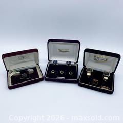 MaxSold Auction: Vintage Cufflink Set with Studs — Onyx, Gold & Silver Tone - Vancouver (British Columbia, Canada) SELLER MANAGED Downsizing Online Auction - W20th Avenue (CONDO)