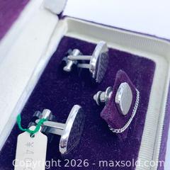 MaxSold Auction: Vintage Cufflink Set with Studs — Onyx, Gold & Silver Tone - Vancouver (British Columbia, Canada) SELLER MANAGED Downsizing Online Auction - W20th Avenue (CONDO)