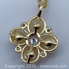 MaxSold Auction: Yellow Gold-Tone Akoya Pearl & Cubic Zirconia Pendant Necklace - Vancouver (British Columbia, Canada) SELLER MANAGED Downsizing Online Auction - W20th Avenue (CONDO)