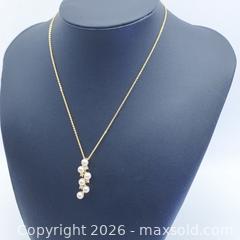 MaxSold Auction: Yellow Gold-Tone Pearl Pendant Necklace with CZ Accents - Vancouver (British Columbia, Canada) SELLER MANAGED Downsizing Online Auction - W20th Avenue (CONDO)