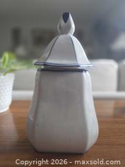 MaxSold Auction: Delft Blue & White Ceramic Covered Jar, Medium (8–12 in) - London (Ontario, Canada) SELLER MANAGED Downsizing Online Auction - Centre Street (CONDO)