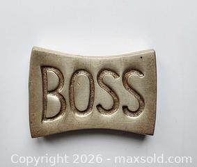 MaxSold Auction: Vintage Heavy & Solid Brass BOSS Paperweight  - London (Ontario, Canada) SELLER MANAGED Downsizing Online Auction - Centre Street (CONDO)