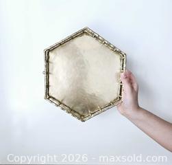 MaxSold Auction: Vintage Hollywood Regency Brass Jewelry Tray Hexagon Shaped Faux Bamboo Style - London (Ontario, Canada) SELLER MANAGED Downsizing Online Auction - Centre Street (CONDO)