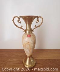 MaxSold Auction: Vintage Mid Century Solid Genuine Onyx and Brass Vase - London (Ontario, Canada) SELLER MANAGED Downsizing Online Auction - Centre Street (CONDO)