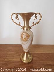 MaxSold Auction: Vintage Mid Century Solid Genuine Onyx and Brass Vase - London (Ontario, Canada) SELLER MANAGED Downsizing Online Auction - Centre Street (CONDO)