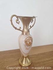 MaxSold Auction: Vintage Mid Century Solid Genuine Onyx and Brass Vase - London (Ontario, Canada) SELLER MANAGED Downsizing Online Auction - Centre Street (CONDO)