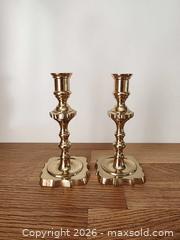 MaxSold Auction: Vintage Pair of Brass Candle Holders, Gold/Brass Tone - London (Ontario, Canada) SELLER MANAGED Downsizing Online Auction - Centre Street (CONDO)
