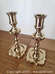 MaxSold Auction: Vintage Pair of Brass Candle Holders, Gold/Brass Tone - London (Ontario, Canada) SELLER MANAGED Downsizing Online Auction - Centre Street (CONDO)