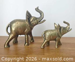 MaxSold Auction: Vintage Pair of Solid Brass Elephants Figurine Statues Trunk Up Ears Out Lucky - London (Ontario, Canada) SELLER MANAGED Downsizing Online Auction - Centre Street (CONDO)