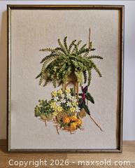 MaxSold Auction: Vintage Plants Crewel Flowers Boston Fern 3D Iconic Crewel  - London (Ontario, Canada) SELLER MANAGED Downsizing Online Auction - Centre Street (CONDO)