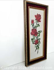 MaxSold Auction: Vintage Rose Needlepoint in Layered Frame - London (Ontario, Canada) SELLER MANAGED Downsizing Online Auction - Centre Street (CONDO)
