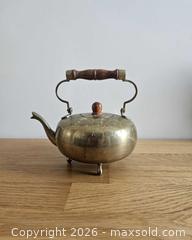 MaxSold Auction: Vintage Small Brass Floral Etched Footed Teapot - London (Ontario, Canada) SELLER MANAGED Downsizing Online Auction - Centre Street (CONDO)