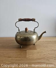 MaxSold Auction: Vintage Small Brass Floral Etched Footed Teapot - London (Ontario, Canada) SELLER MANAGED Downsizing Online Auction - Centre Street (CONDO)