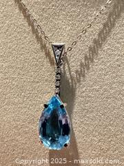 MaxSold Auction: 18kt white gold blue stone necklace  - Elgin (Ontario, Canada) SELLER MANAGED Estate Sale Online Auction - Main Street