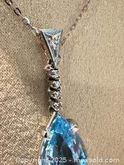 MaxSold Auction: 18kt white gold blue stone necklace  - Elgin (Ontario, Canada) SELLER MANAGED Estate Sale Online Auction - Main Street