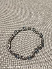 MaxSold Auction: 18kt white gold blue stones bracelet  - Elgin (Ontario, Canada) SELLER MANAGED Estate Sale Online Auction - Main Street