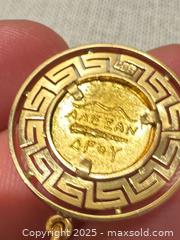 MaxSold Auction: Athena golden coin pendant with a Greek key border 18k gold  - Elgin (Ontario, Canada) SELLER MANAGED Estate Sale Online Auction - Main Street