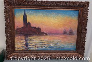 MaxSold Auction: Venice Waterfront / Church Skyline at Sunset Oil on Canvas - Toronto (Ontario, Canada) PARTNER MANAGED Reseller Online Auction - Queen Street West