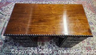MaxSold Auction: Vintage solid wood WALNUT desk 8 drawers - Toronto (Ontario, Canada) PARTNER MANAGED Reseller Online Auction - Queen Street West