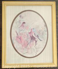 MaxSold Auction: Vintage Art Watercolour Print Framed Matted Singing Birds by Barbara Walden - St. Catharines (Ontario, Canada) SELLER MANAGED Estate Sale Online Auction - Monique Crescent