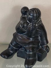 MaxSold Auction: Vintage Inuit Mother with Child Sculpture Canada Black Resin  - St. Catharines (Ontario, Canada) SELLER MANAGED Estate Sale Online Auction - Monique Crescent