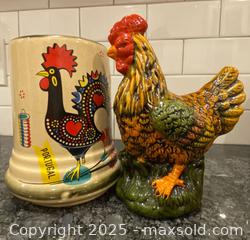 MaxSold Auction: Vintage Large Argilart Hand Decorated Portugal Stoneware Mug and Vintage Ceramic Rooster  - St. Catharines (Ontario, Canada) SELLER MANAGED Estate Sale Online Auction - Monique Crescent
