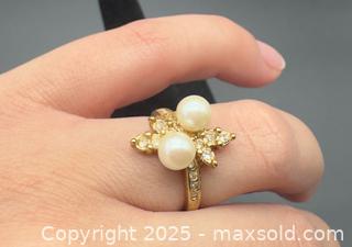 MaxSold Auction: Gold plated pearl cluster ring  - Markham (Ontario, Canada) PARTNER MANAGED Downsizing Online Auction - Loring Crescent
