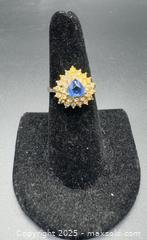 MaxSold Auction: Gold plated sapphire & crystal ring  - Markham (Ontario, Canada) PARTNER MANAGED Downsizing Online Auction - Loring Crescent