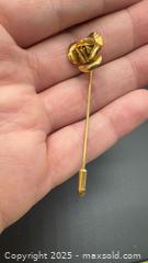 MaxSold Auction: Gold tone rose pin - Markham (Ontario, Canada) PARTNER MANAGED Downsizing Online Auction - Loring Crescent
