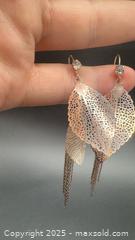 MaxSold Auction: Pair of silver filigree leaf drop earrings  - Markham (Ontario, Canada) PARTNER MANAGED Downsizing Online Auction - Loring Crescent
