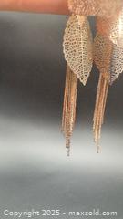 MaxSold Auction: Pair of silver filigree leaf drop earrings  - Markham (Ontario, Canada) PARTNER MANAGED Downsizing Online Auction - Loring Crescent