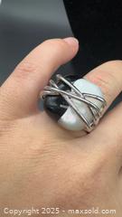 MaxSold Auction: Sterling silver black & white cocktail ring  - Markham (Ontario, Canada) PARTNER MANAGED Downsizing Online Auction - Loring Crescent