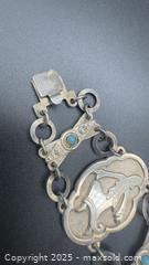 MaxSold Auction: Sterling silver Israeli story teller bracelet with turquoises  - Markham (Ontario, Canada) PARTNER MANAGED Downsizing Online Auction - Loring Crescent