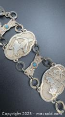MaxSold Auction: Sterling silver Israeli story teller bracelet with turquoises  - Markham (Ontario, Canada) PARTNER MANAGED Downsizing Online Auction - Loring Crescent
