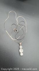 MaxSold Auction: Sterling silver three-stone drop pendant necklace - Markham (Ontario, Canada) PARTNER MANAGED Downsizing Online Auction - Loring Crescent