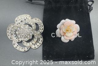 MaxSold Auction: Two floral shaped brooches  - Markham (Ontario, Canada) PARTNER MANAGED Downsizing Online Auction - Loring Crescent