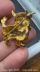 MaxSold Auction: Vintage gold-tone Scottish Terrier brooch  - Markham (Ontario, Canada) PARTNER MANAGED Downsizing Online Auction - Loring Crescent